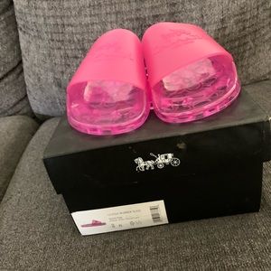 Pink Coach jelly slides size US 8. Brand new never worn